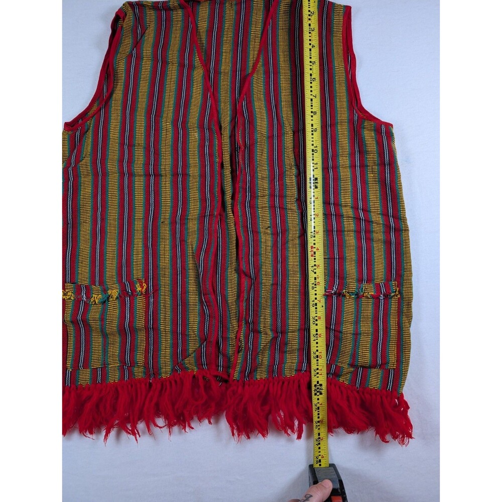 Vtg Multi Color Hippie Fringe Vest Great Condition! See Measurements - Picture 3 of 5